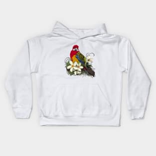 Eastern Rosella and Plumerias Kids Hoodie